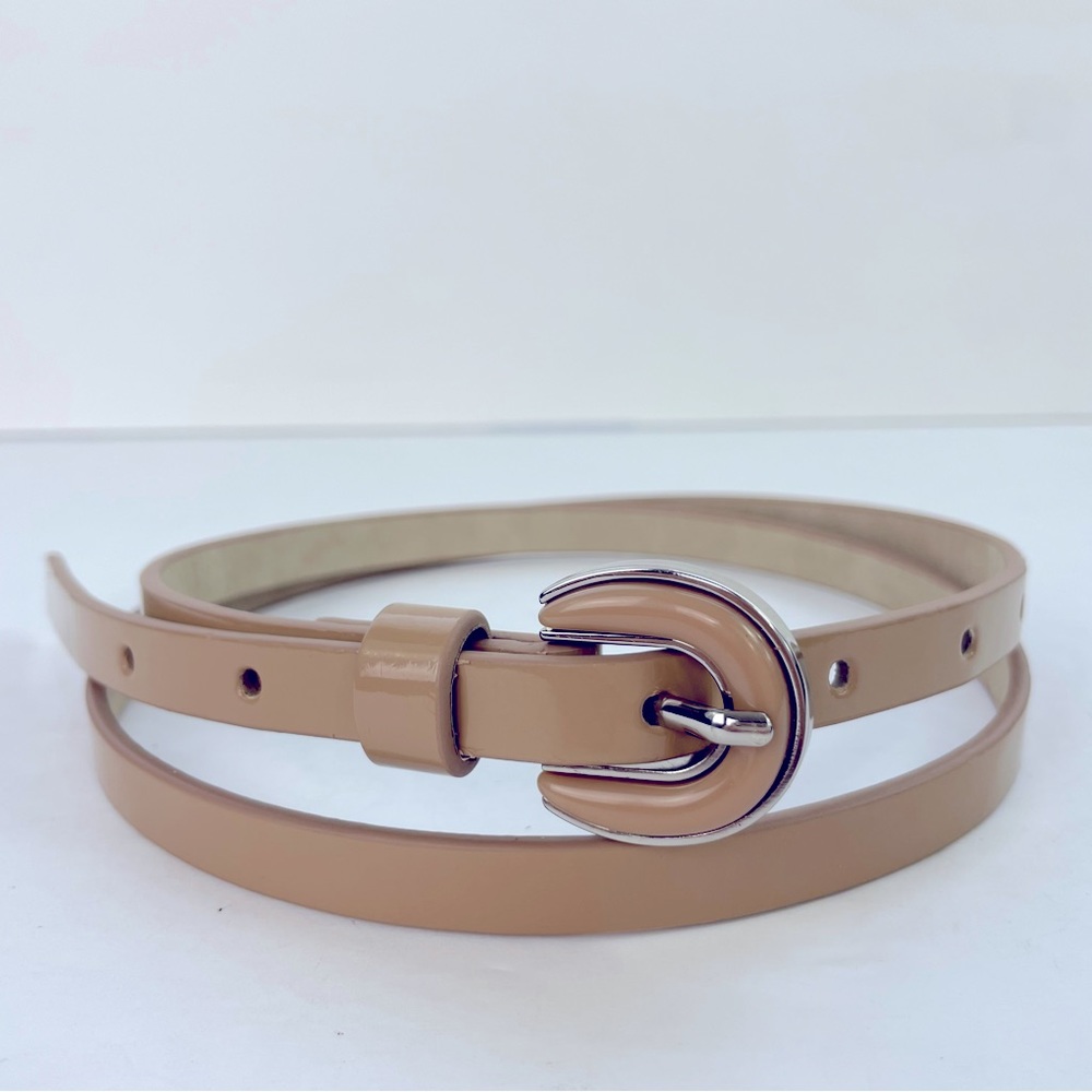 Vintage Tan Women's Belt with Silver Buckle